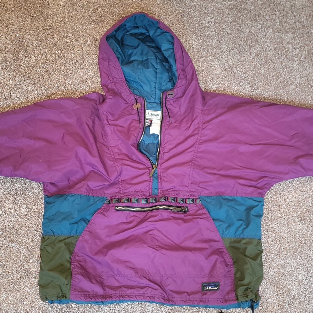 Vintageg 90' L.L. BEAN Anorak Half Zipper Jacket Puffer Coat Parka Windbreaker
